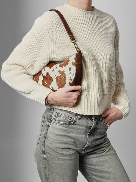 Schoudertas Mucca Leder Milano Bruin mucca VM25064 ander zicht 1